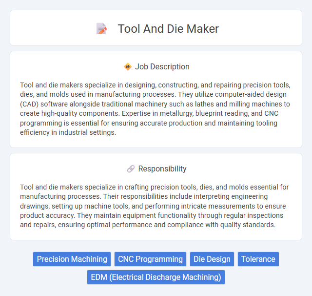 Tool And Die Maker Job Description and Career Detail