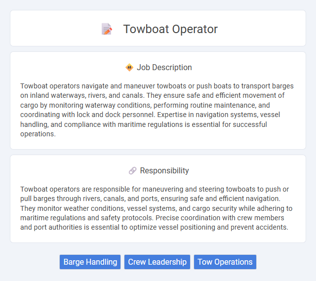 Towboat Operator Job Description and Career Detail