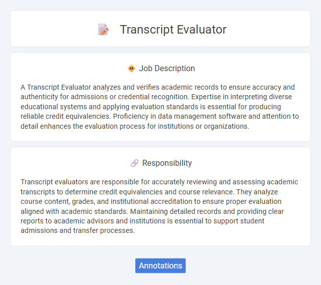 Transcript Evaluator Job Description and Career Detail