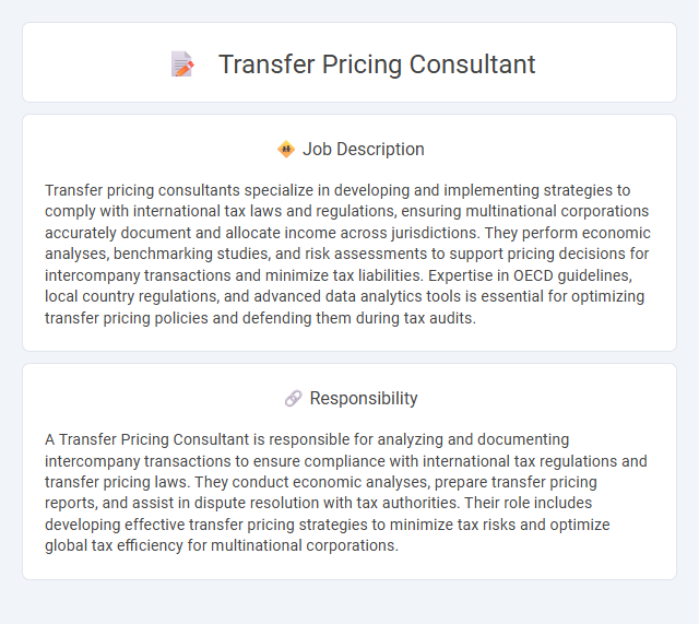 Transfer Pricing Consultant Job Description and Career Detail