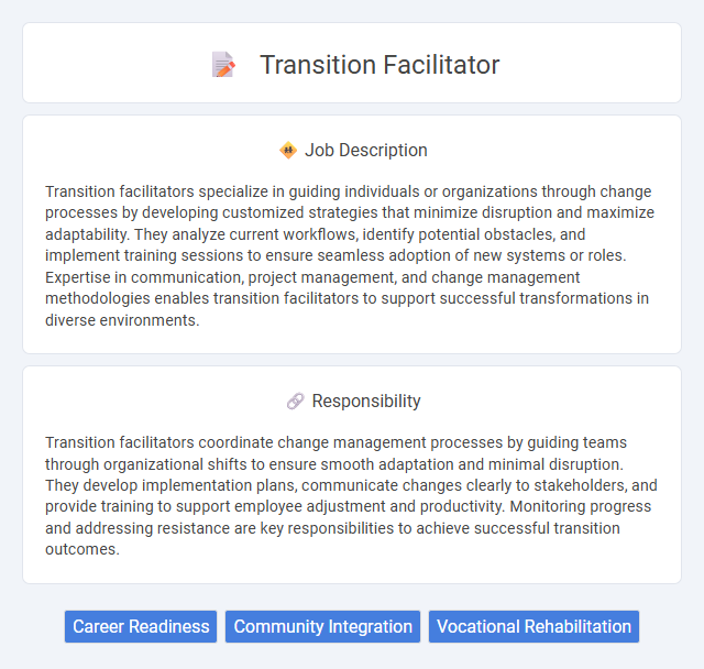 Transition Facilitator Job Description and Career Detail