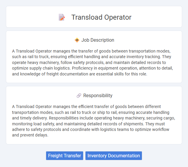Transload Operator Job Description and Career Detail