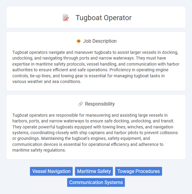 Tugboat Operator Job Description and Career Detail