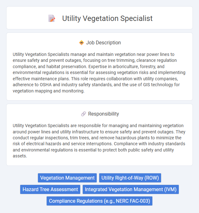 Utility Vegetation Specialist Job Description and Career Detail