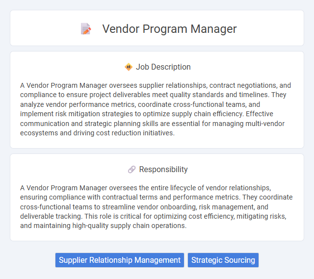 Vendor Program Manager Job Description and Career Detail