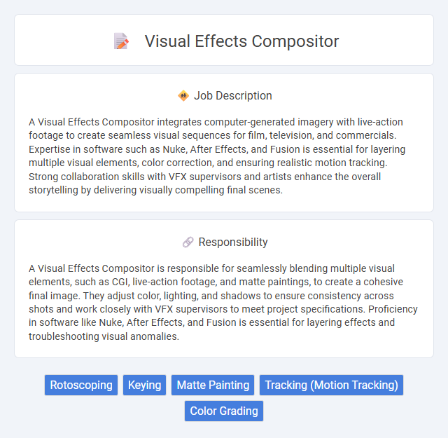 Visual Effects Compositor Job Description and Career Detail