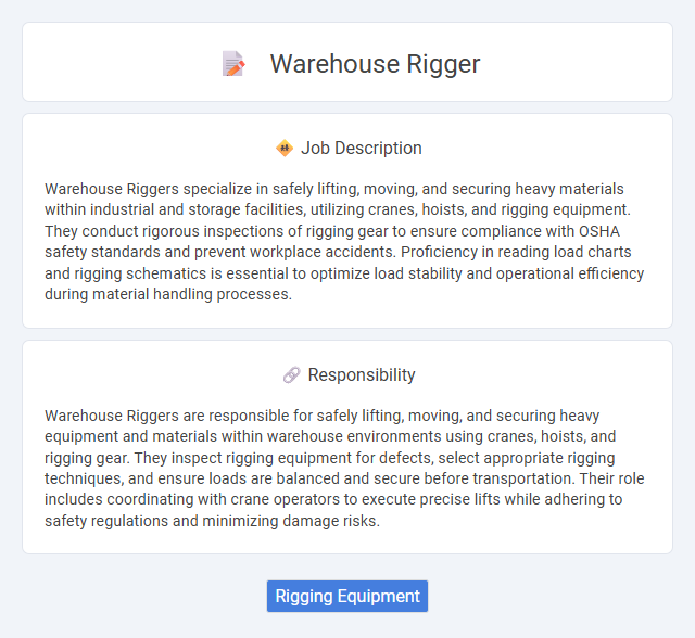 Warehouse Rigger Job Description and Career Detail