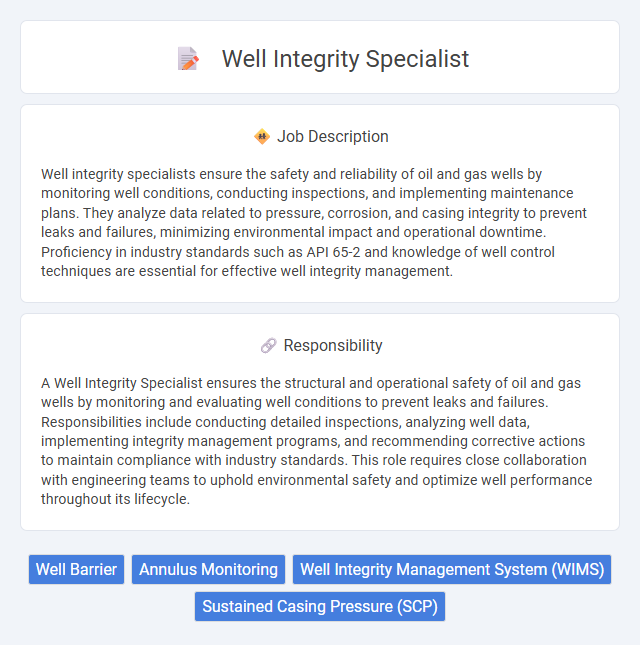 Well Integrity Specialist Job Description and Career Detail