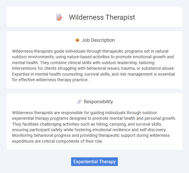 Wilderness Therapist Job Description and Career Detail