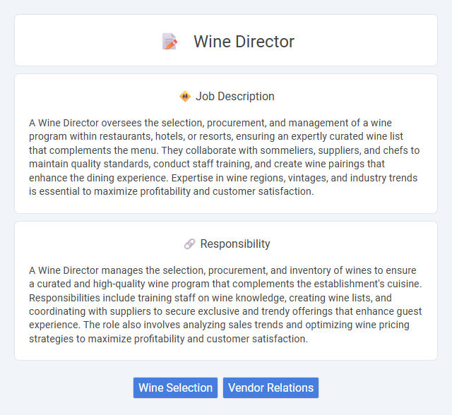 Wine Director Job Description and Career Detail