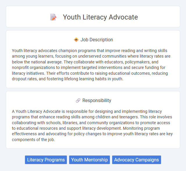 Youth Literacy Advocate Job Description and Career Detail