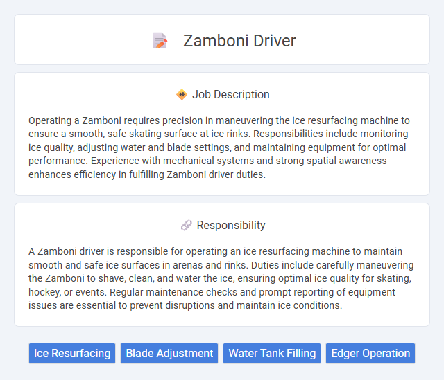 Zamboni Driver Job Description and Career Detail