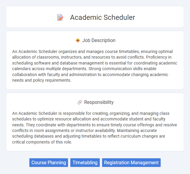 Academic Scheduler Job Description and Career Detail