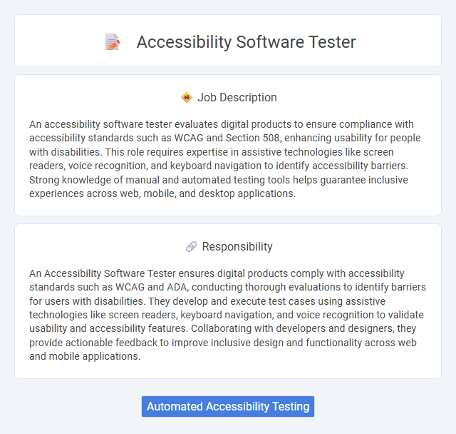 Accessibility Software Tester Job Description and Career Detail