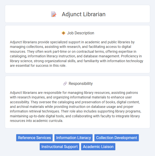 Adjunct Librarian Job Description and Career Detail