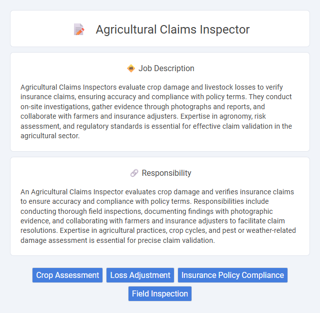 Agricultural Claims Inspector Job Description and Career Detail