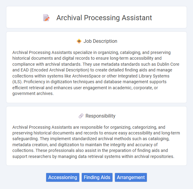 Archival Processing Assistant Job Description and Career Detail