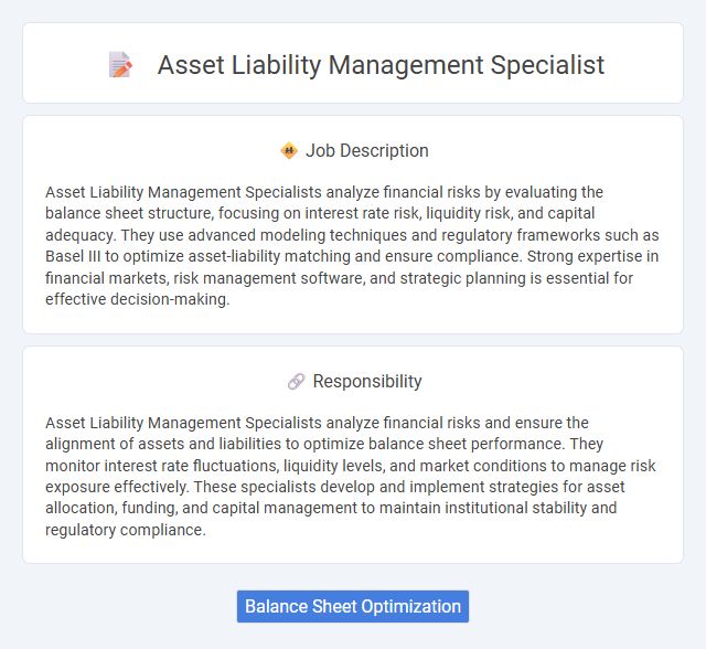 Asset Liability Management Specialist Job Description and Career Detail