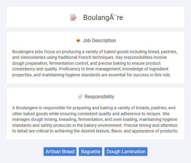 Boulangère Job Description and Career Detail