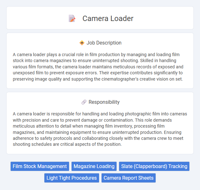 Camera Loader Job Description and Career Detail