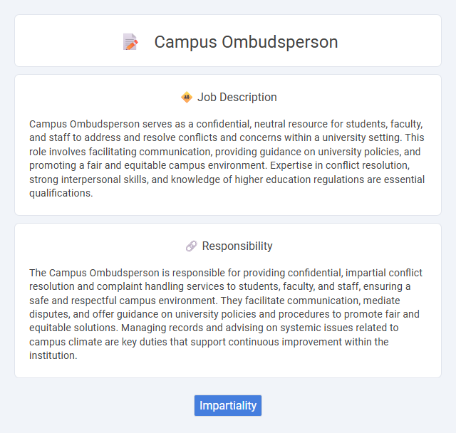 Campus Ombudsperson Job Description and Career Detail