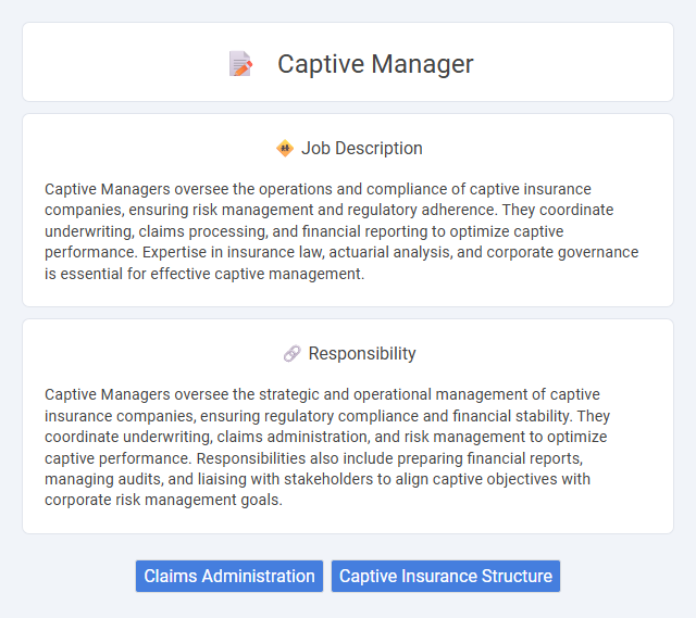 Captive Manager Job Description and Career Detail