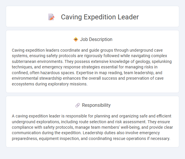 Caving Expedition Leader Job Description and Career Detail