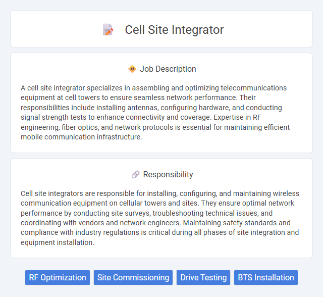 Cell Site Integrator Job Description and Career Detail