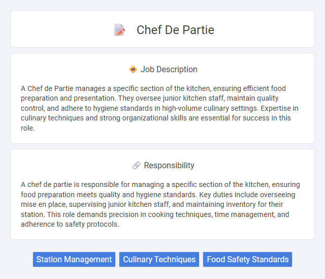 Chef De Partie Job Description and Career Detail