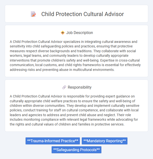 Child Protection Cultural Advisor Job Description and Career Detail