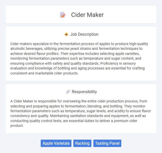 Cider Maker Job Description and Career Detail