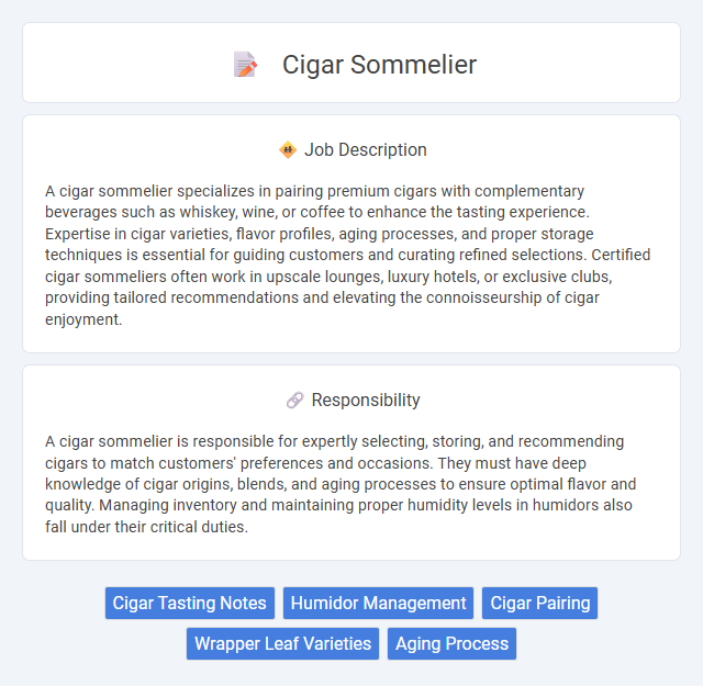 Cigar Sommelier Job Description and Career Detail