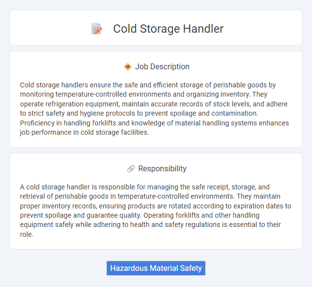 Cold Storage Handler Job Description and Career Detail