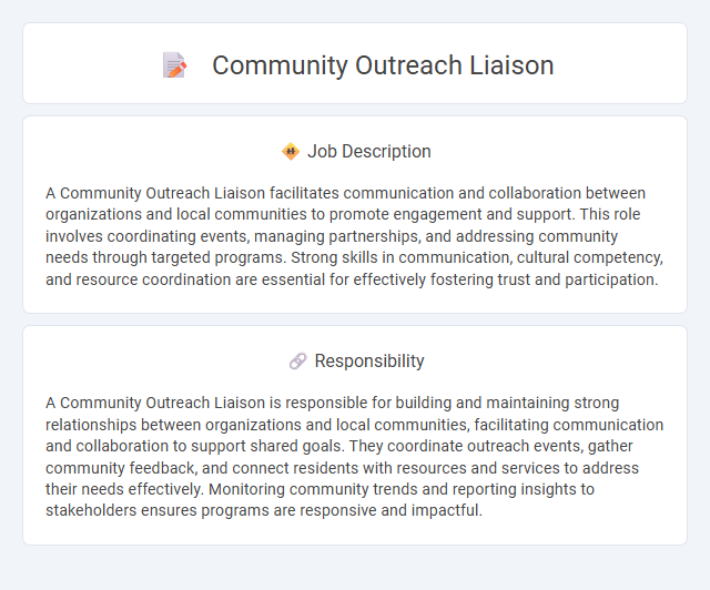 Community Outreach Liaison Job Description and Career Detail