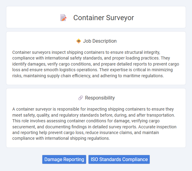 Container Surveyor Job Description and Career Detail