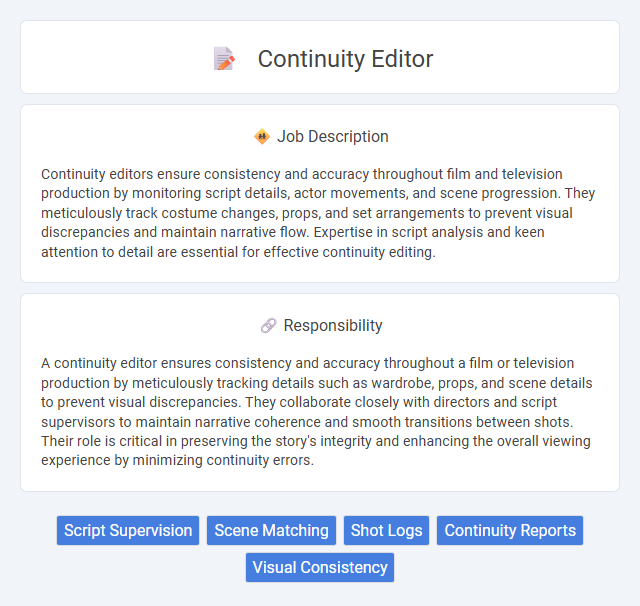 Continuity Editor Job Description and Career Detail
