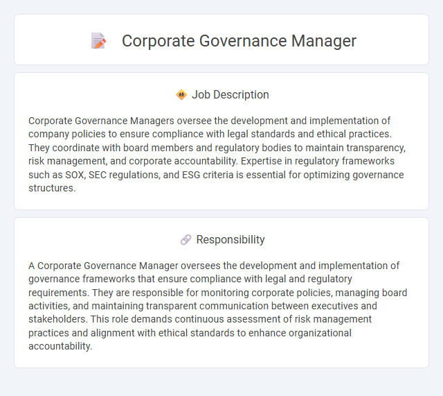Corporate Governance Manager Job Description and Career Detail