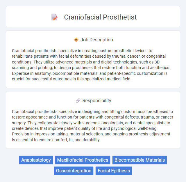 Craniofacial Prosthetist Job Description and Career Detail