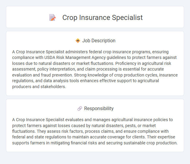 Crop Insurance Specialist Job Description and Career Detail
