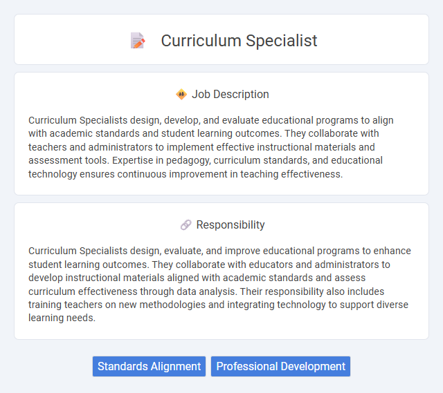 Curriculum Specialist Job Description and Career Detail