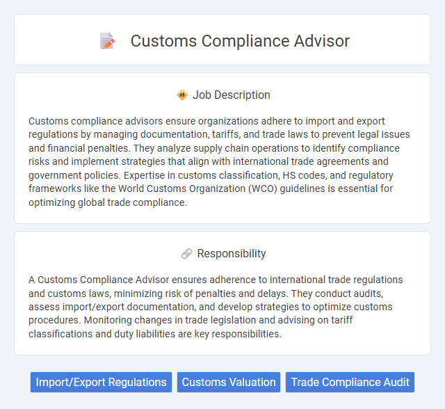 Customs Compliance Advisor Job Description and Career Detail