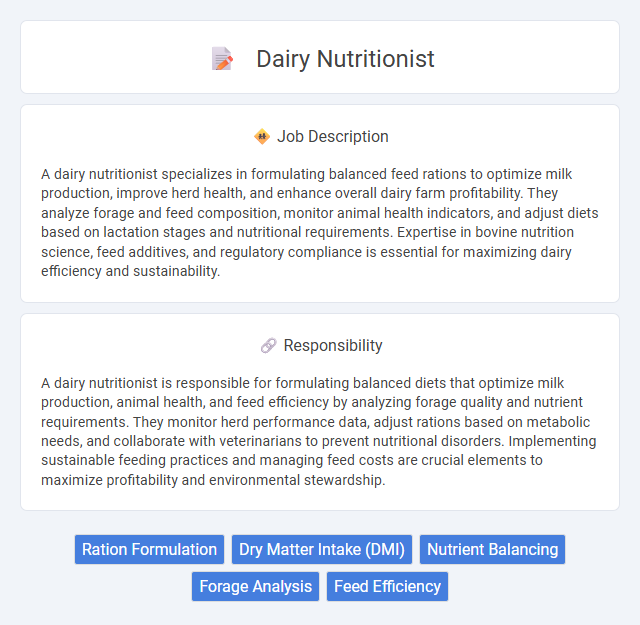 Dairy Nutritionist Job Description and Career Detail