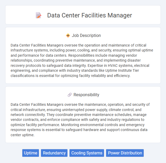 Data Center Facilities Manager Job Description and Career Detail