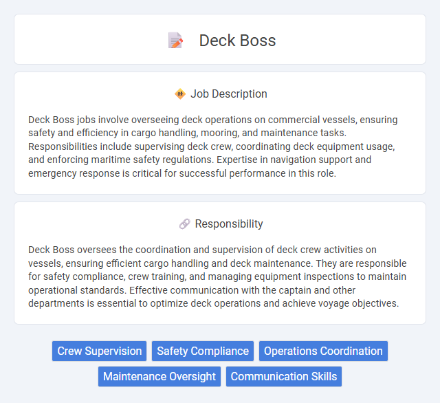 Deck Boss Job Description and Career Detail