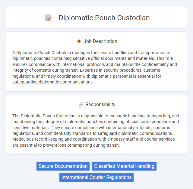 Diplomatic Pouch Custodian Job Description and Career Detail