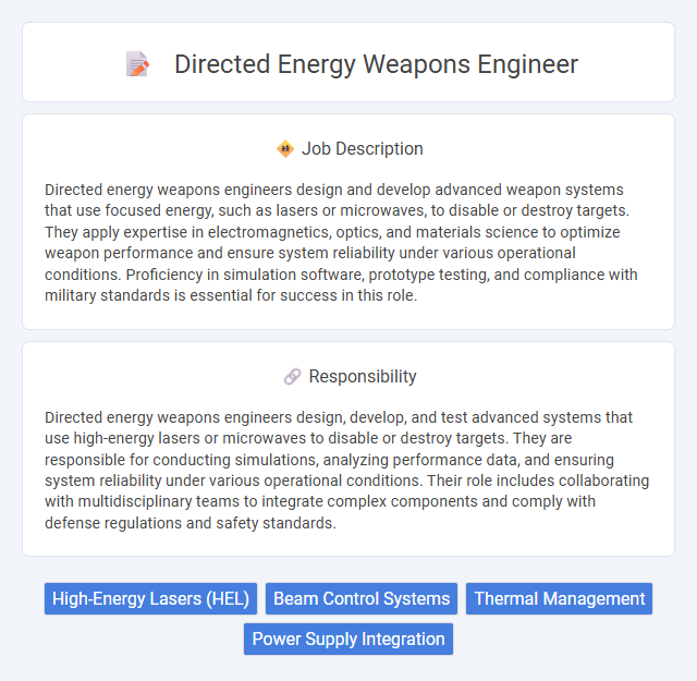 Directed Energy Weapons Engineer Job Description and Career Detail