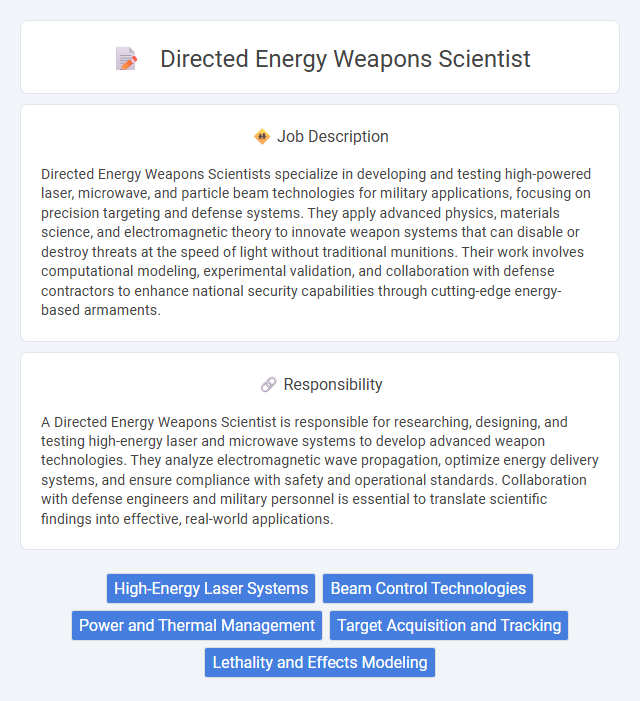Directed Energy Weapons Scientist Job Description and Career Detail