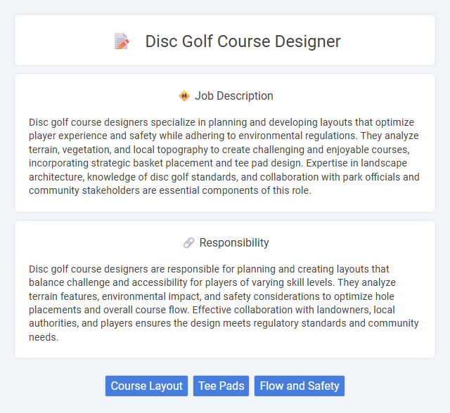 Disc Golf Course Designer Job Description and Career Detail