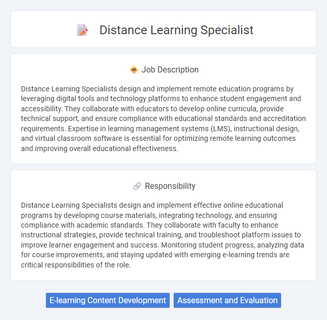 Distance Learning Specialist Job Description and Career Detail