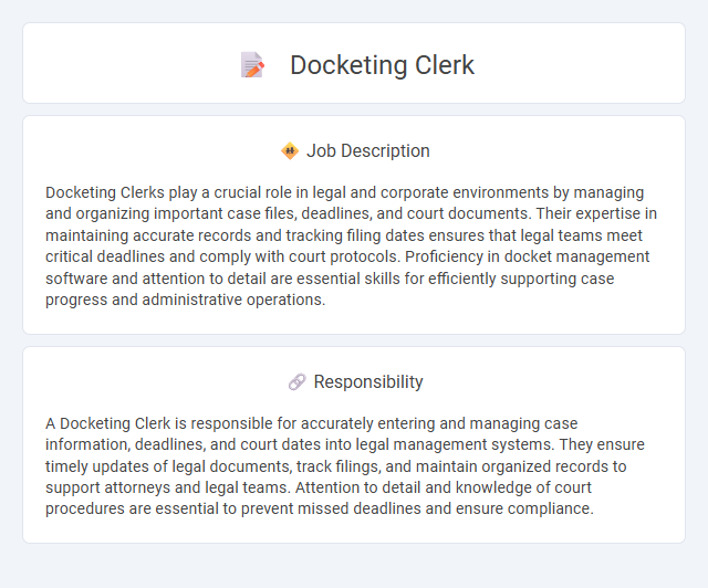 Docketing Clerk Job Description and Career Detail